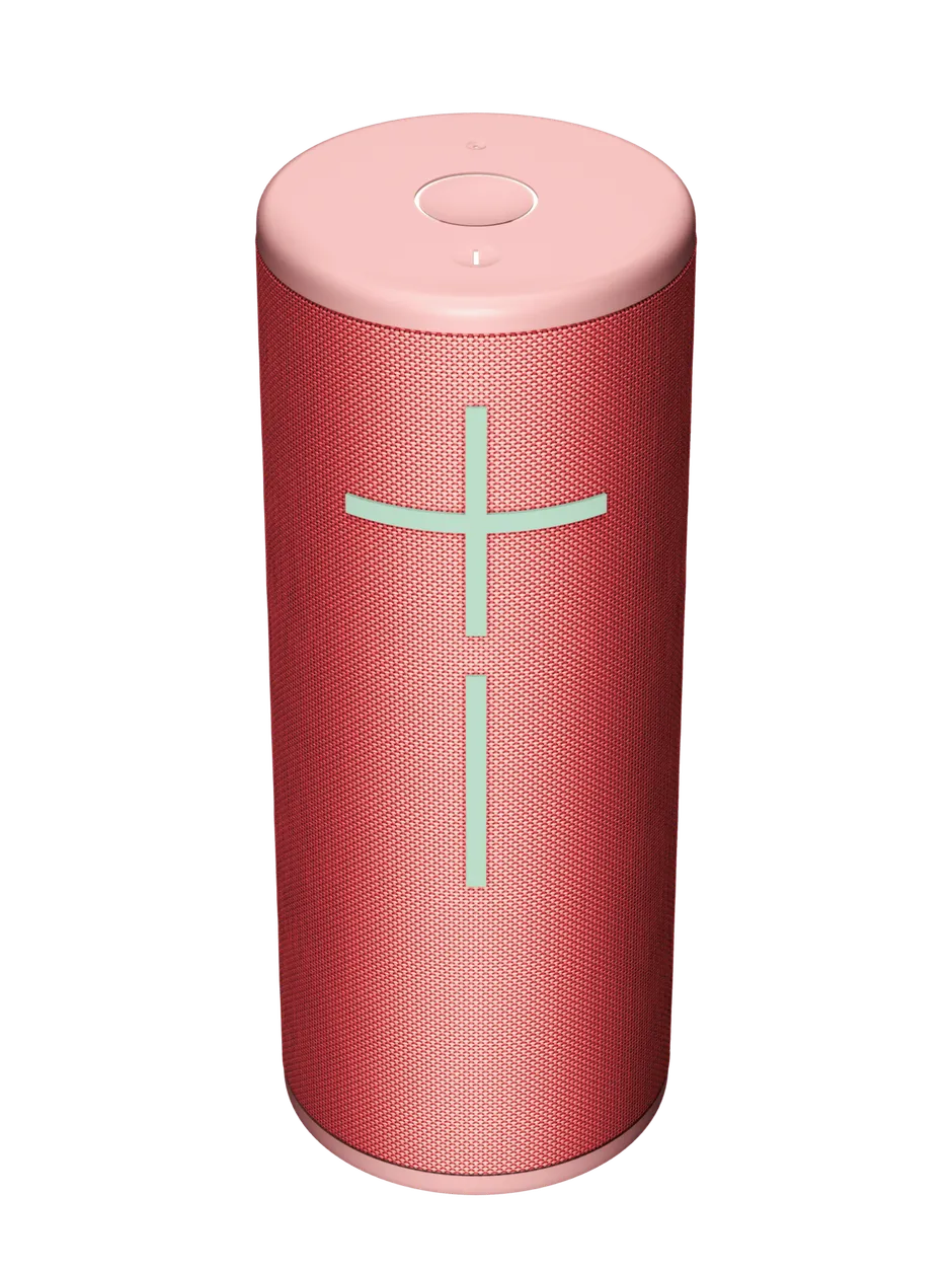 Ultimate Ears Boom 4 visto dall'alto in diagonale con tasti visibili